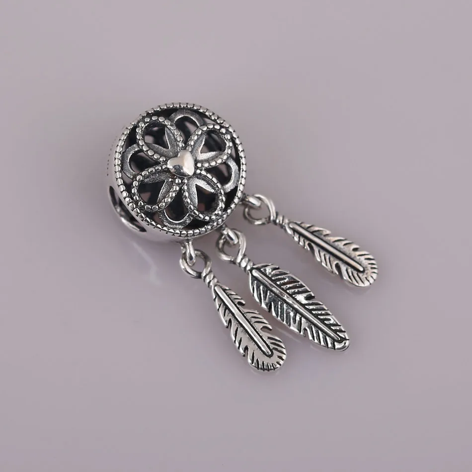 S925 Серебряный подвесной бусина подходит для браслета Pandora Леди, духовный ловец снов, подвеска DIY ювелирных изделий.