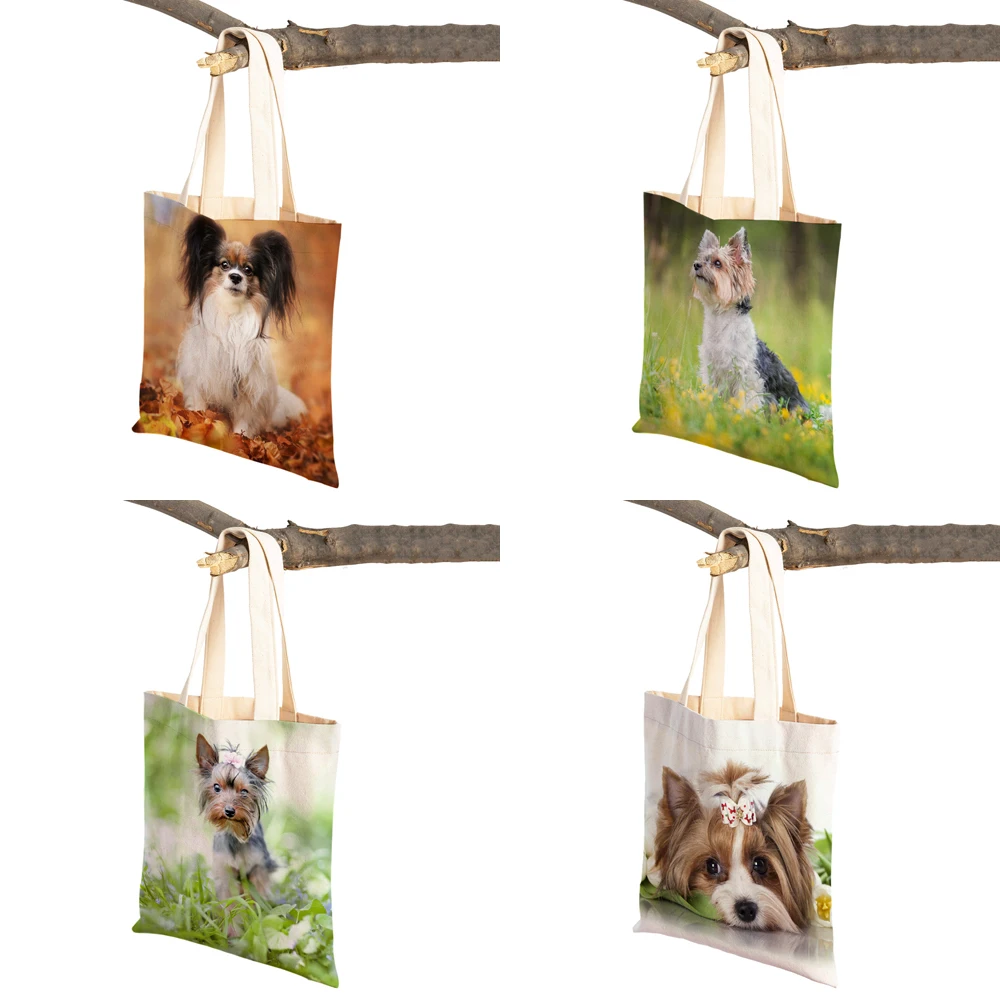 Модная Милая женская Холщовая Сумка для покупок миниатюрная сумка йоркширского