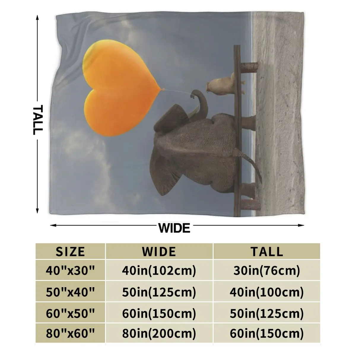 Слон и собака держит шар в форме сердца ультрамягкое Флисовое одеяло