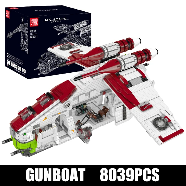 

Форма король 21066 Звездный фильм MOC LAAT Республика оружейный корабль строительные блоки кирпичи транспортные корабли игрушки подарки 8039 шт.