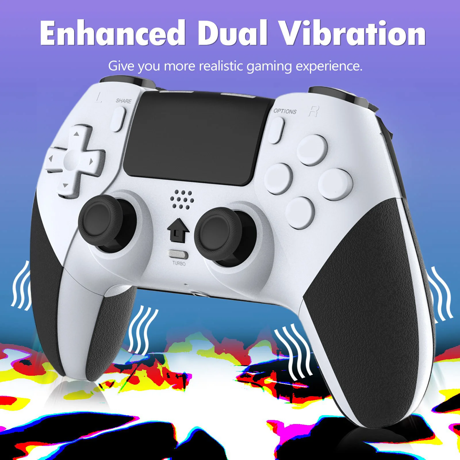 

Rechargeable Dual Vibration Wireless Joystick Bluetooth Controller Gamepad 6-Axis Joypad For Slim/PC/Steam/iPad/Tablet/Andriod