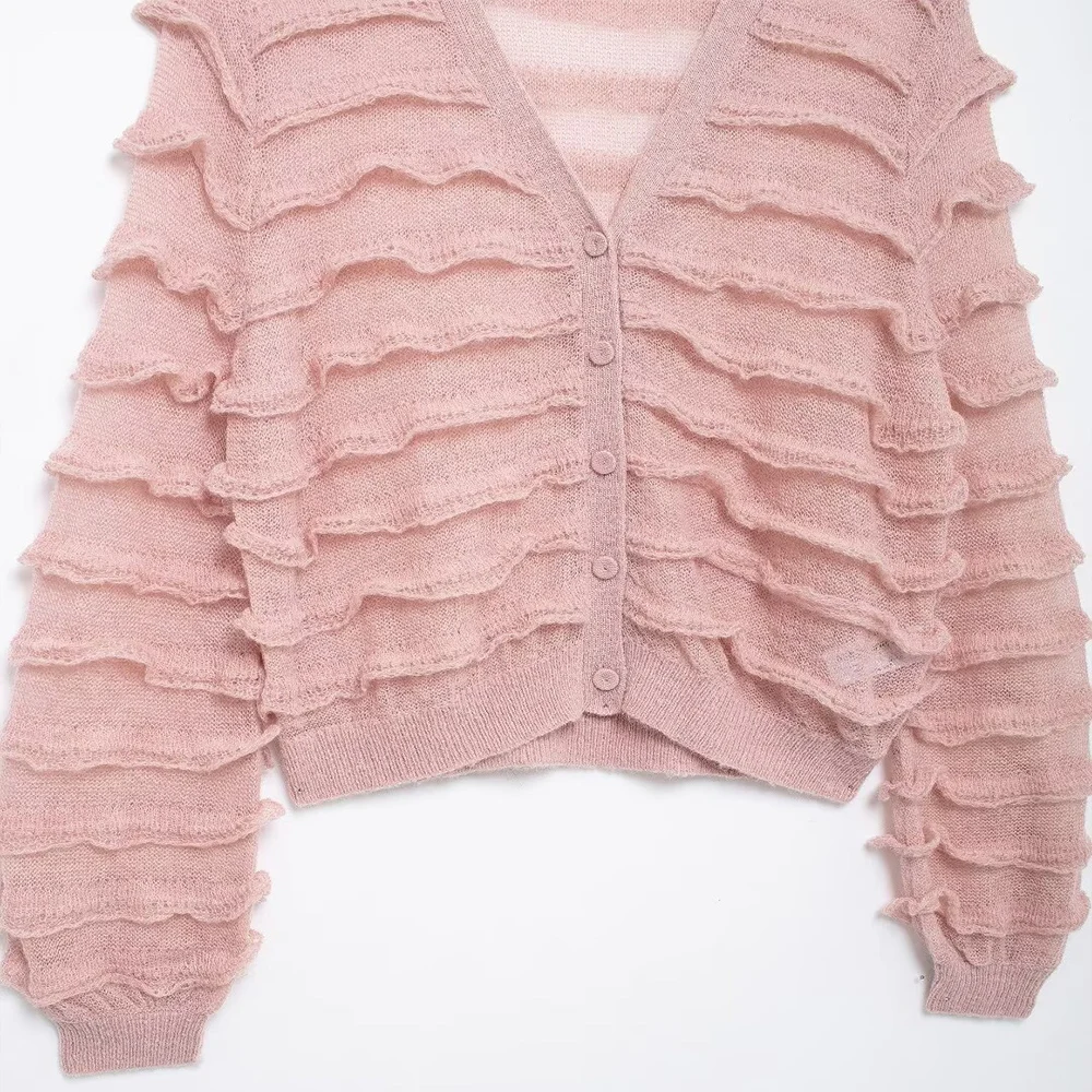 Легко сочетается молочно-розовый цвет с V-образным вырезом однобортный длинными