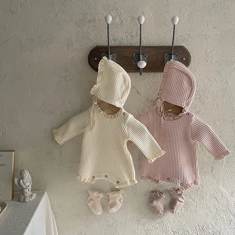 

Children Clothing Spring Autumn Baby Newborn Solid Lace Sweet Cute Romper Baby Clothes Boys and Girls Casual Simple Romper