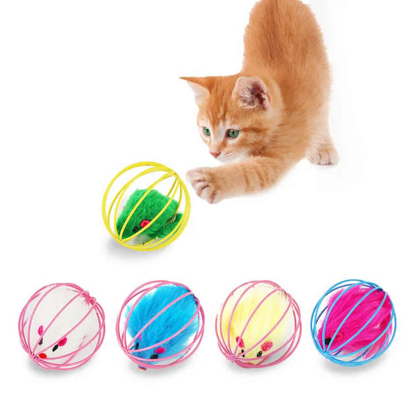 

Cute Mini Soft Fleece False Mouse Colorful Feather Funny Playing Training Toy For Cats Kitten Puppy Pet Supplie Catnip Accessory