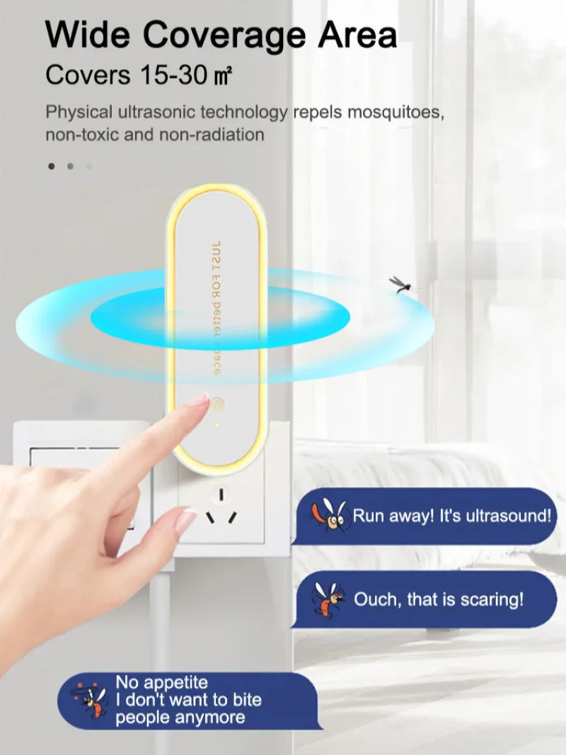 Ультразвуковой репеллент от комаров ароматерапия ночная лампа дневного света