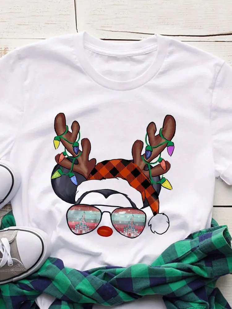 

T Shirt Disney Mickey Sunglasses Series Summer Women Trendy Casual Creativity Disney Brand Tshirt Cartoon Harajuku Christmas