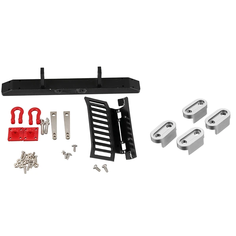 

4Pcs Metal Firm Fixed Seat For Wpl B14 B16 B24 1/16 Rc Car Parts & 1Set Front Bumper Guard With Hooks For WPL 1/16 B24
