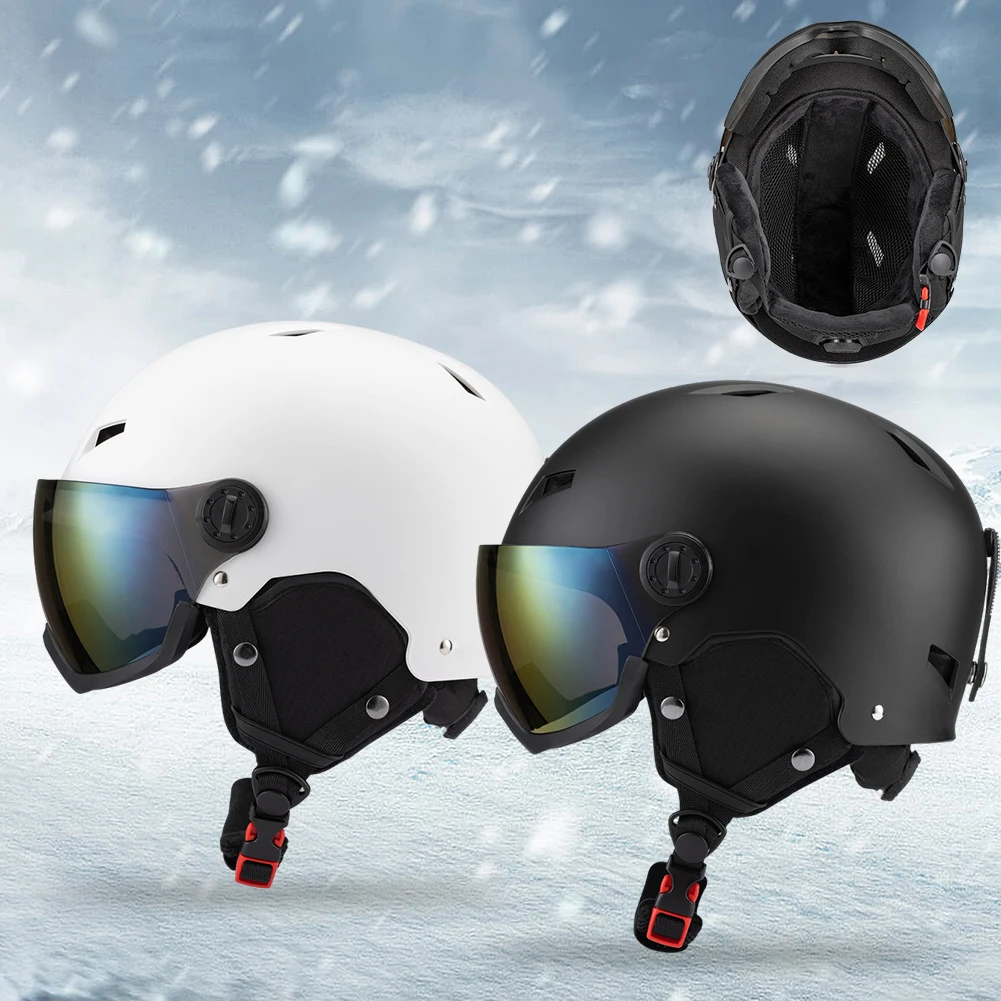

Ski Helmet Sports Warm Helmets Protective EPS Foam Women Men Adjustable Fit Ski Glasses Cooling Vents Anti-Fog Integrally Molded
