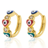 boho devil eye earrings for women gold color small earrings round geometric piercing earring stainless steel jewelry for women