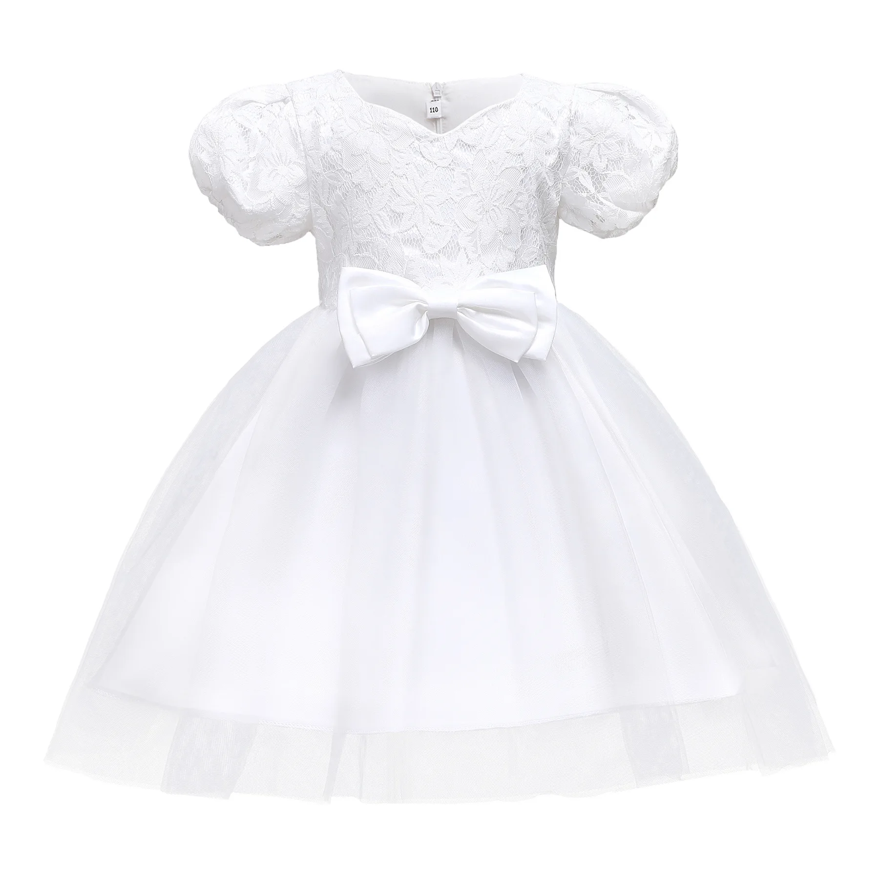 

Женское кружевное белое Цветочное платье, Элегантное Длинное платье с большим бантом для подружки невесты на свадебную церемонию, выпускно...