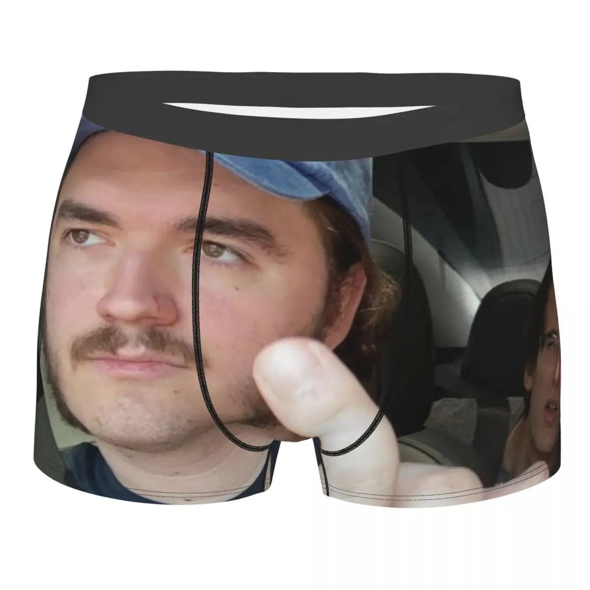 

Men's Boxer Briefs Shorts Panties Jschlatt Breathable Underwear Middle Finger Male Novelty Underpants
