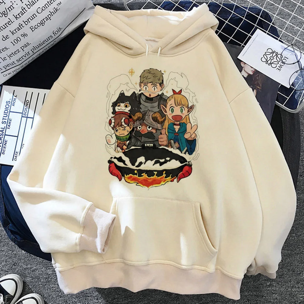 Толстовка с капюшоном Dungeon Meshi Y2K забавная дизайнерская модная одежда принтом для