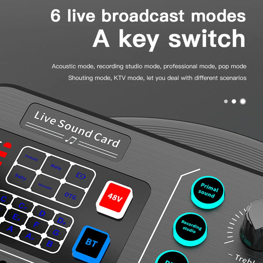 OTG Transmission Wireless Bluetooth External Mixer Sound Card Noise Reduction Live Streaming Broadcast Podcasting Mixer Audio