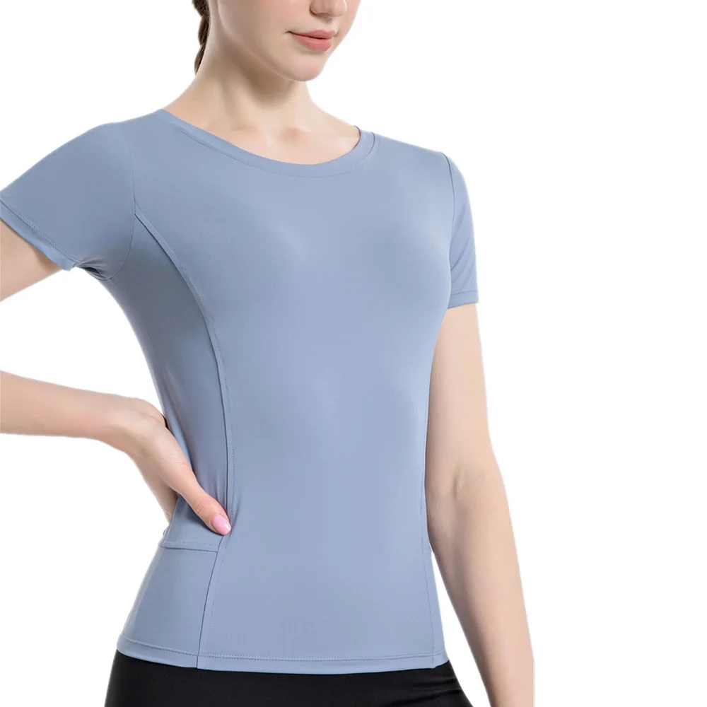 

Рубашка для йоги, женские топы с коротким рукавом для фитнеса, дышащие футболки для бега, велоспорта, мягкая одежда для тренировок, для спорт...