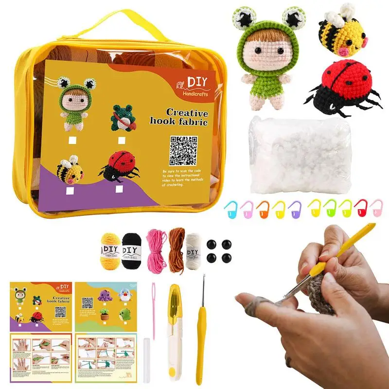 

Crochet Hooks Kit Knitting Starting Kit Ergonomic Crochet Needle DIY Yarn Weaving Tool Crocheting Starting Kit For Beginner