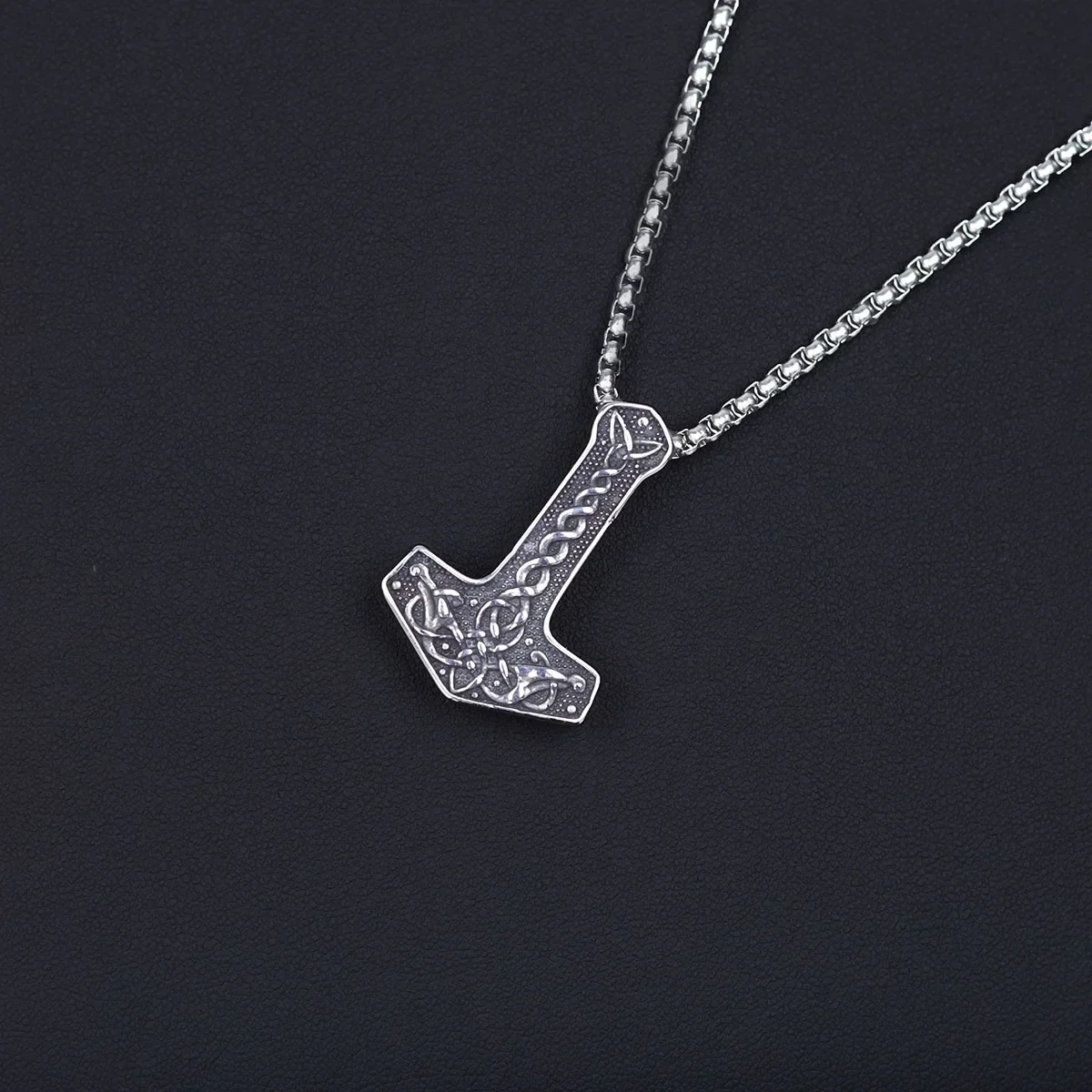 GuoShuang скандинавский Викинг мьельнир Тора Hammer Valknut ожерелье из нержавеющей стали