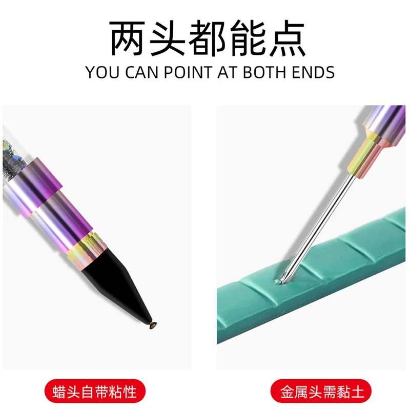 Акриловая Двухсторонняя ручка-точек для ногтей 1 шт. искусственный кристалл