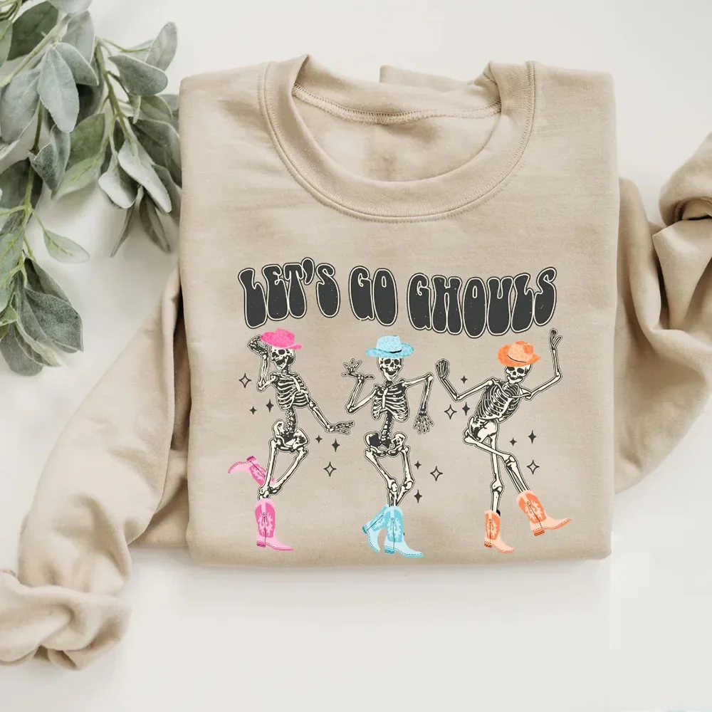 Hahaylets западные Забавные топы с рисунком призрака осенние женские толстовки