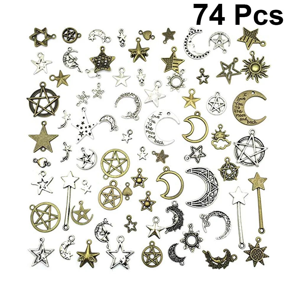 

Pendant Moon Pendants Charms Diy Accessories Chain Star Making Ornaments Alloy Accessory Jewelry Charm Bulk Hanging Thing Key