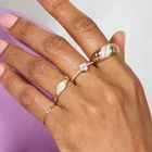 Милое Золотое серебряное кольцо с блестящим цирконом, богемное модное ювелирное изделие в стиле бохо для женщин, обручальное кольцо для свадьбы