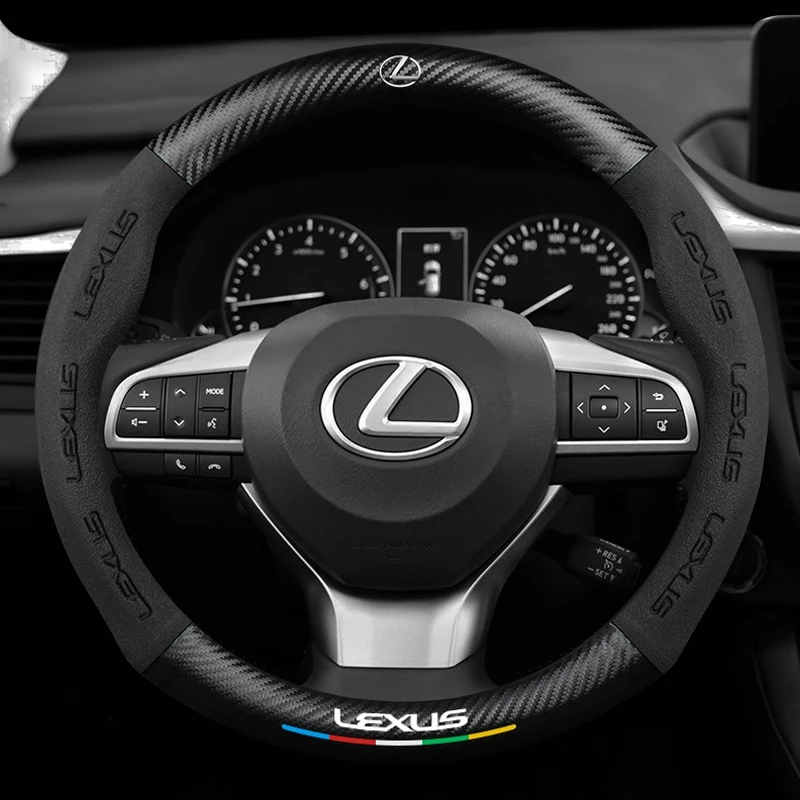 

Suede Carbon Fiber Leather Car Steering Wheel Cover for Lexus Is220d RX Nx300h Ct200h Is250 Is300h Is200 Is250 LX470 LX GS ES GX