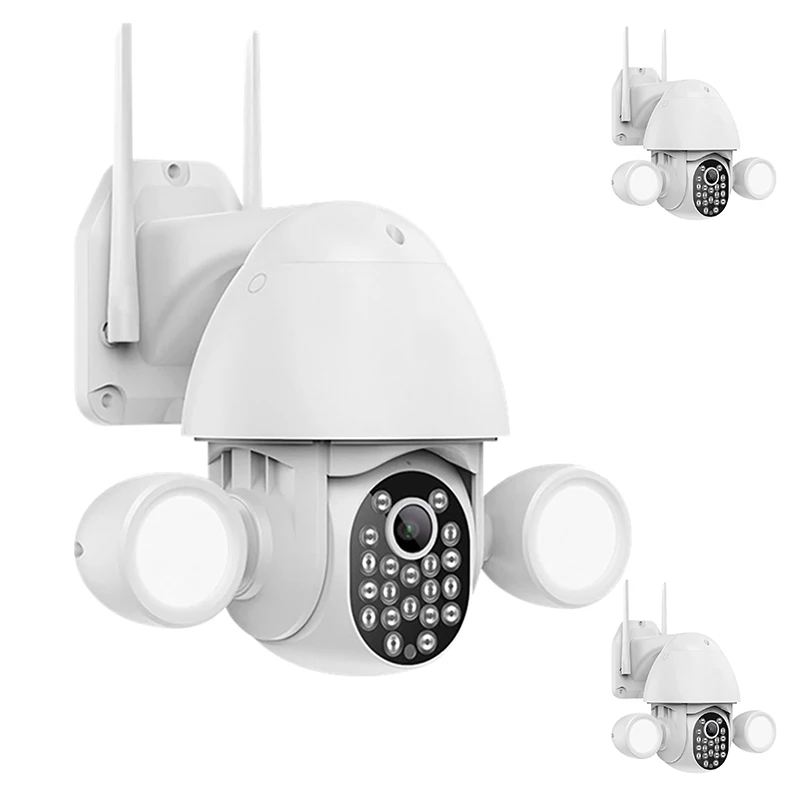 

Floodlight Camera,3MP HD Outdoor Security Camera Humanoid Trigger AI Auto Tracking Vedio Surveillance Camera