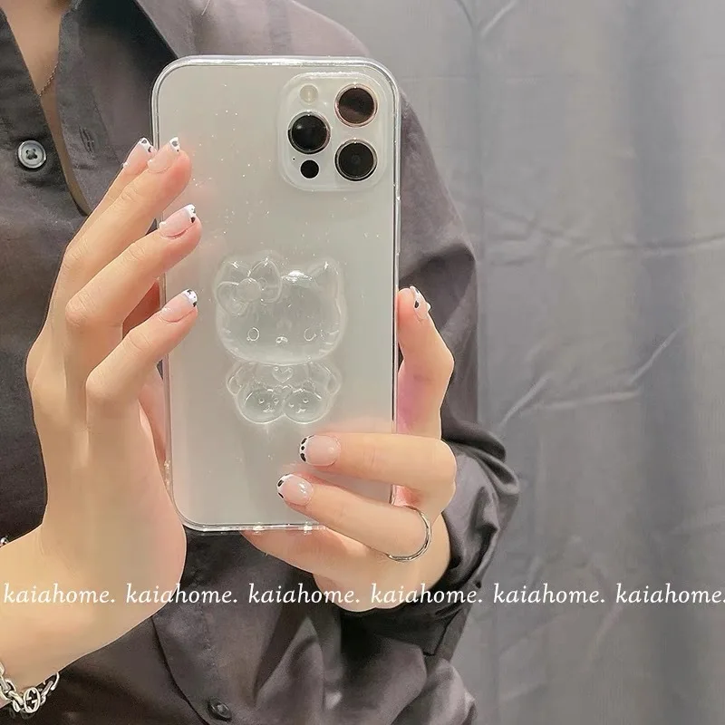 Чехол для телефона Hello Kitty IPhone 13 12 11 Pro Max X Xs Xr прозрачный защитный чехол милый