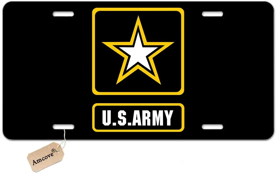 Amбухта номерной знак армии США декоративный автомобильный передний туалетный