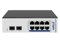 hrui highly flexible 8 poe ports gigabit switch 20 gbps 2 uplink ports industrial network switch