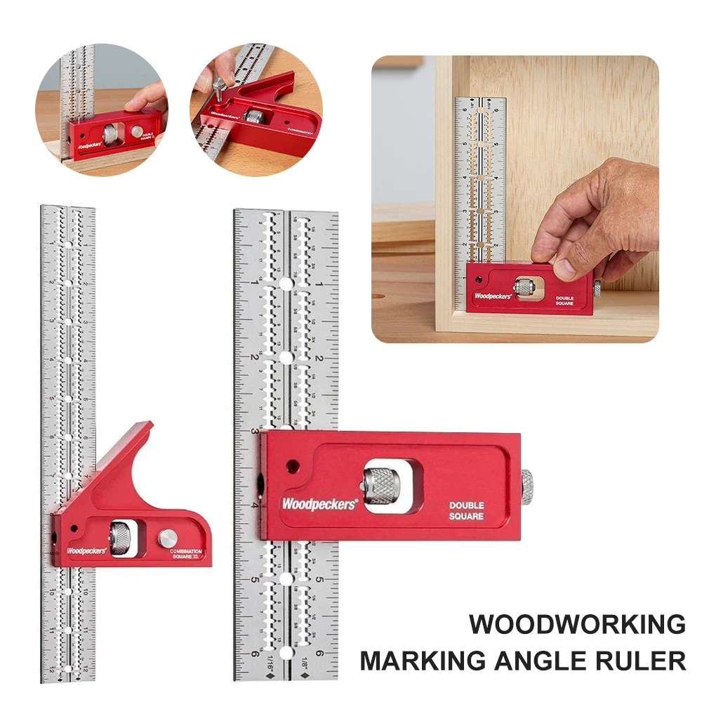 

T-Type Woodworkers Edge Rule Protractor Woodworking Ruler Angle Measure Stainless Steel Carpentry Layout Carpenter Scalable Tool