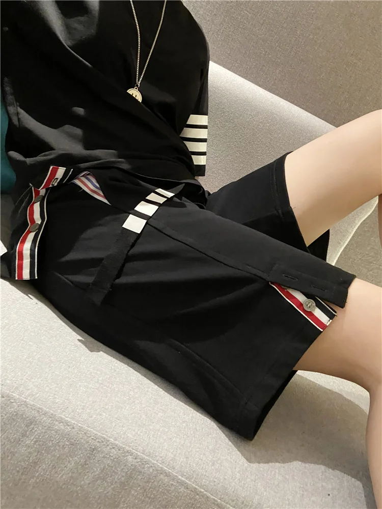 

Webbing tb trousers women's shorts net red summer new loose four-bar couple wear casual straight five-point pants tide brand