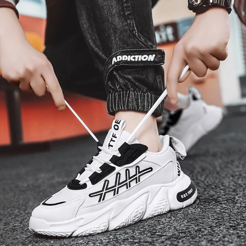 Мужская Всесезонная обувь молодежная сетчатая дышащая повседневная