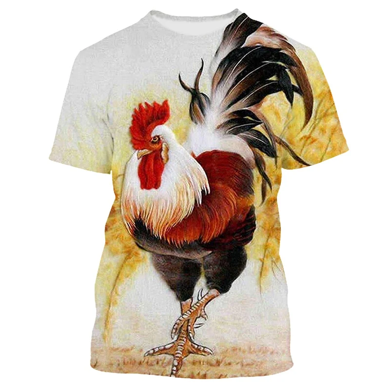 

Jumeast 3D France Gallic Rooster Chicken Fowl Printed T-shirty Harajuku Fashion Cute Animal Graphic T Shirts Men Y2K Streetwear