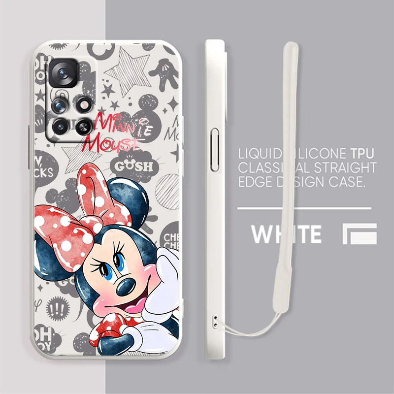 

Mickey Minnie Lovely For Redmi K50 K40 K30 K20 10C X 9C T AT A 8A 7A Gaming Pro Plus Liquid Rope Silicone Phone Case