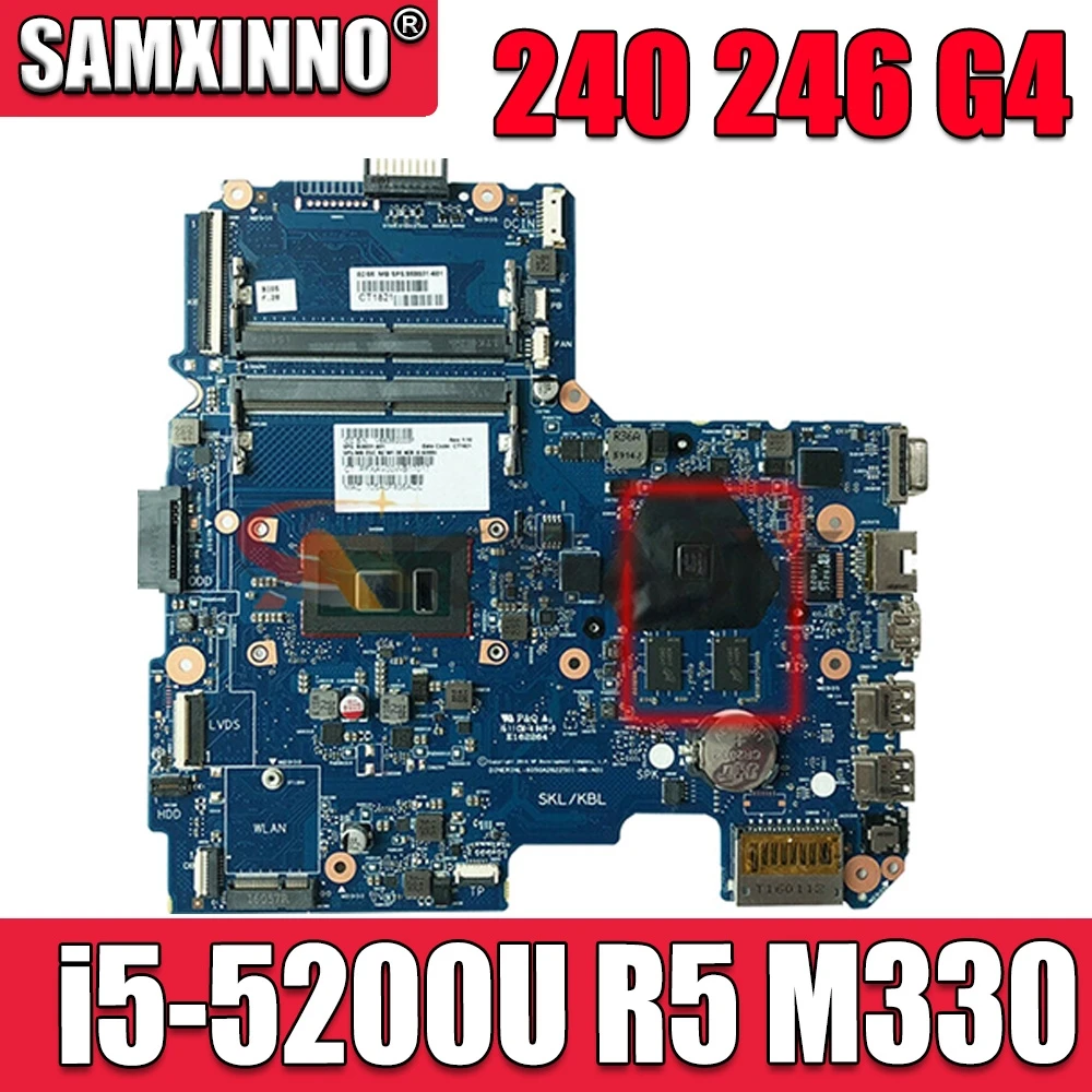 

Akemy 817889-601 817889-501 817889-001 Mainboard for HP 240 246 G4 Laptop Motherboard with i5-5200U R5 M330 2GB