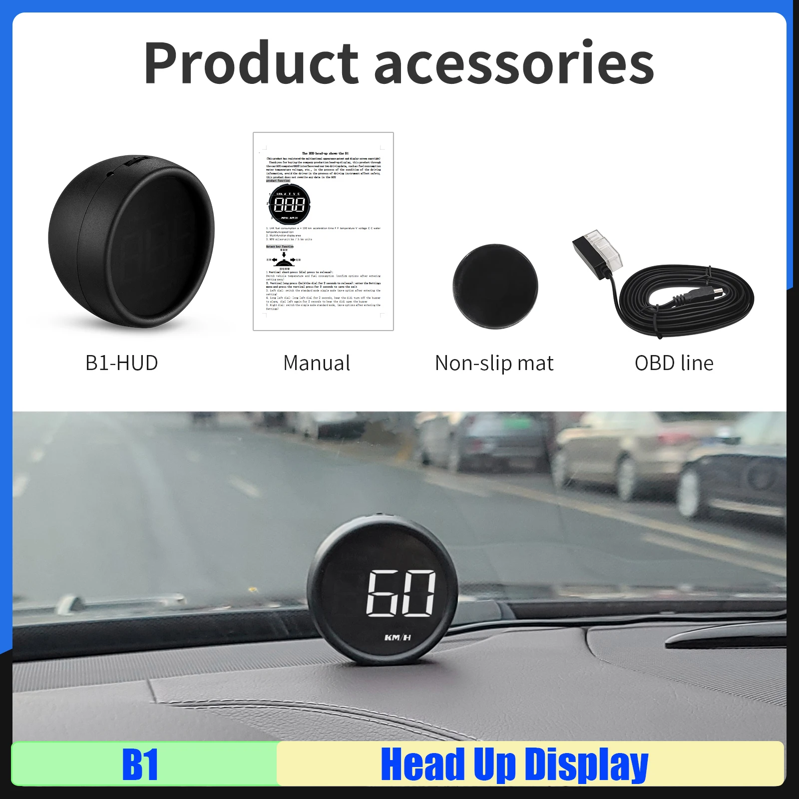 

BTG B1 HUD Автомобильный OBDII Спидометр Проекционный дисплей Измеритель Вольт Многофункциональный автомобильный диагностический детектор Спидометр Безопасное вождение