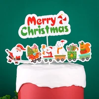 merry christmas cake topper santa claus birthday cakes cupcake xmas topper merry christmas decor new year gift natal noel 2022