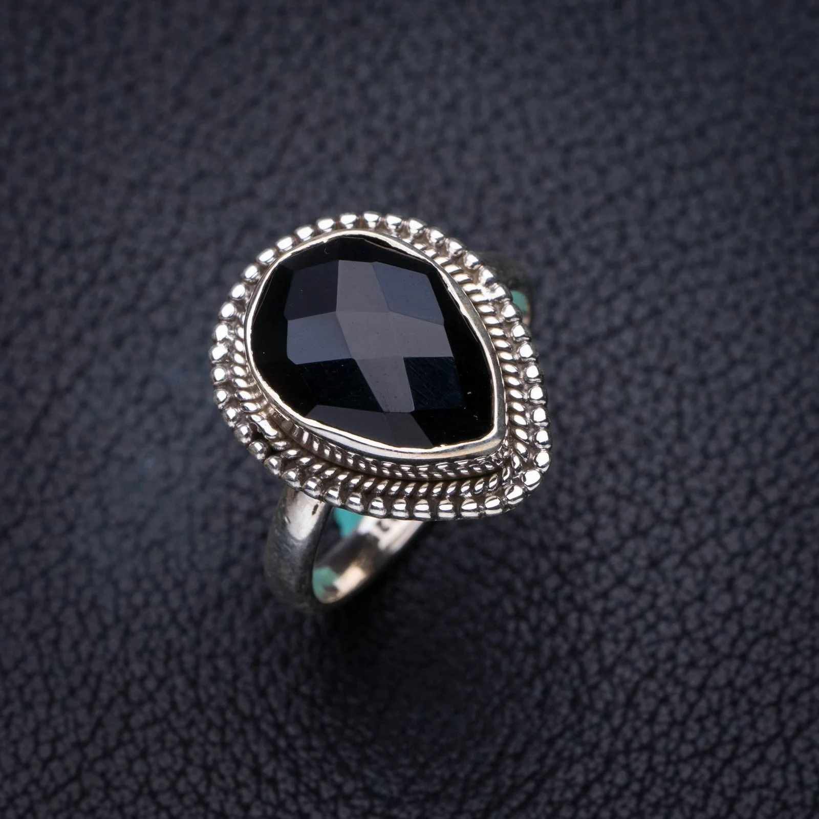 

StarGems Natural Black Onyx Handmade 925 Sterling Silver Ring 7.75 E8867