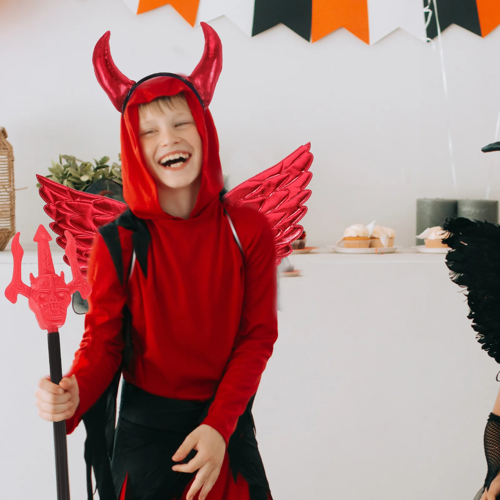 Набор крыльев демона Хэллоуин хвост реквизит для косплея повязка на голову с