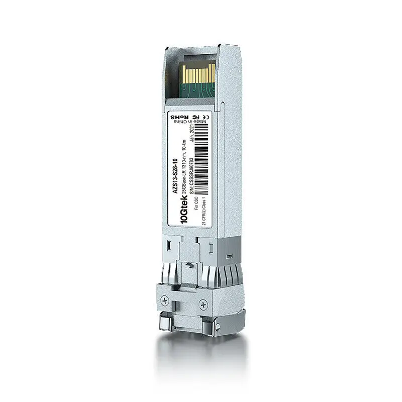10Gtek 25G SFP28 SFP+ Transceiver, 25GBase-LR Module, 1310nm SMF, up to 10km, Compatible with Cisco SFP-25G-LR-S