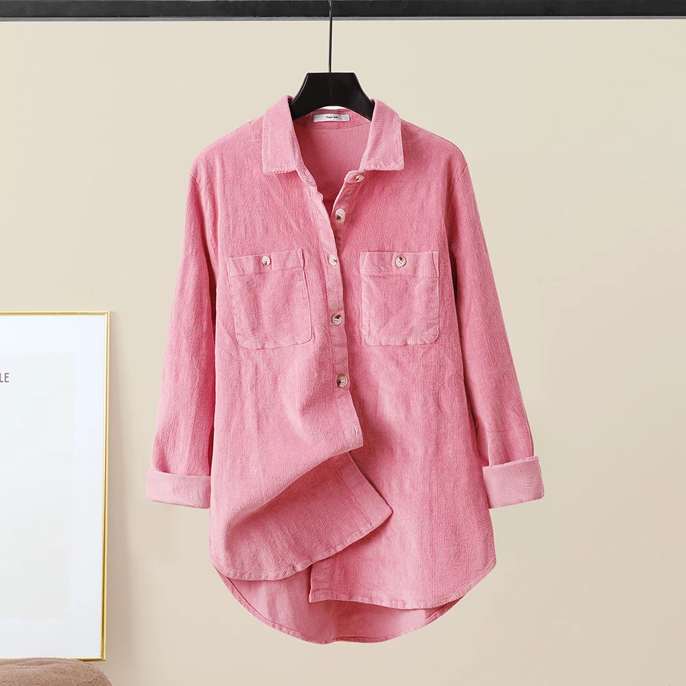 

Cotton shirt Women's autumn and winter loose shirt coat