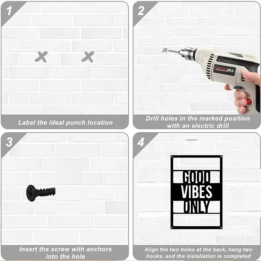 1 шт. Металлический Настенный декор Good Vibes