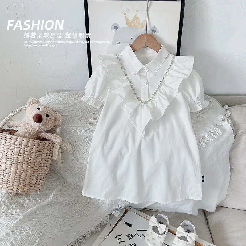 Летнее новое платье для девочек в Корейском стиле Детские платья с цветами