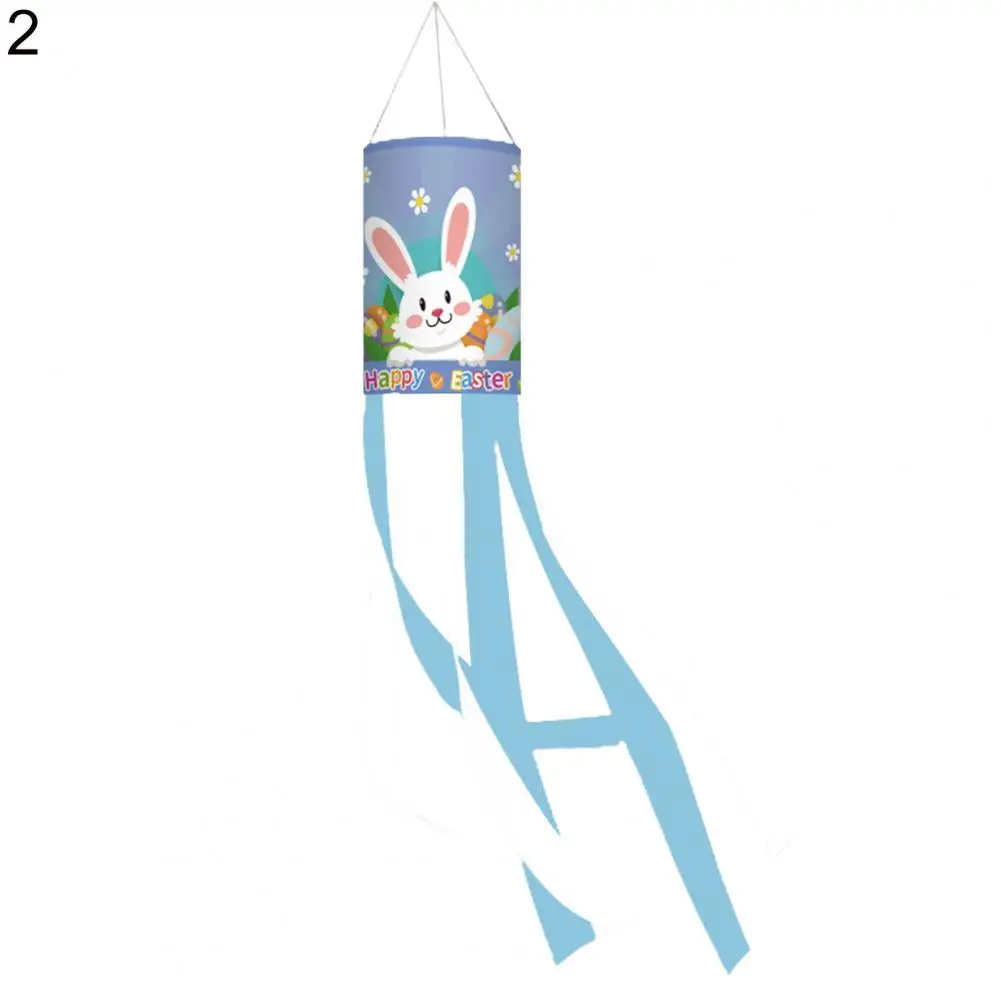 

Hanging Flag Beautiful Wear-resistant Reusable Easter Bunny Garden Wind Sock Flag Home Decor Flag Pendant Wind Cone Flag