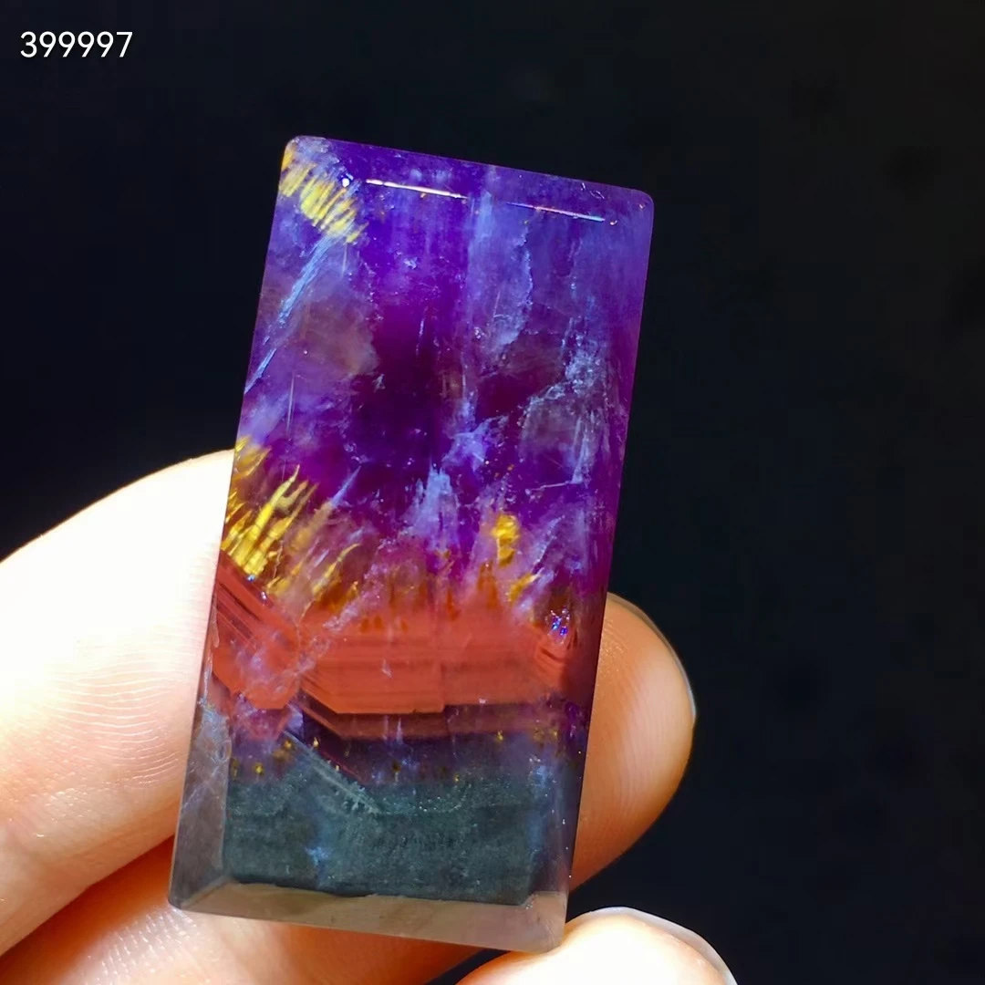 Ожерелье с подвеской в виде капли воды из натурального фиолетового какоксенита