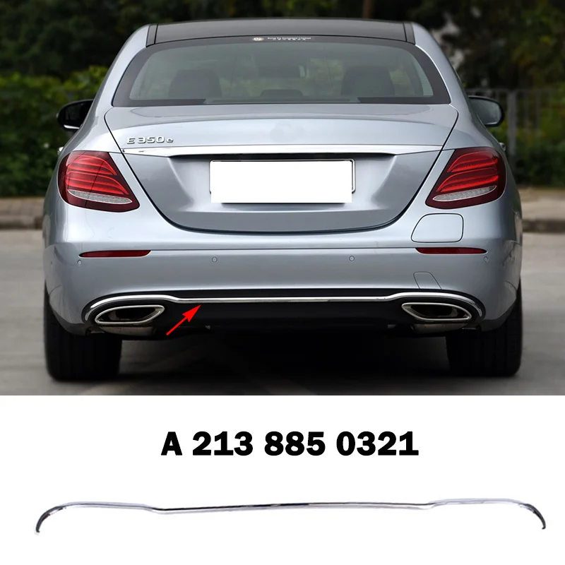 

A2138850321 Rear Bumper Chrome Trim Chromium Styling Spoiler Diffuser For Mercedes Benz E Class W213 E200 E350e E220d