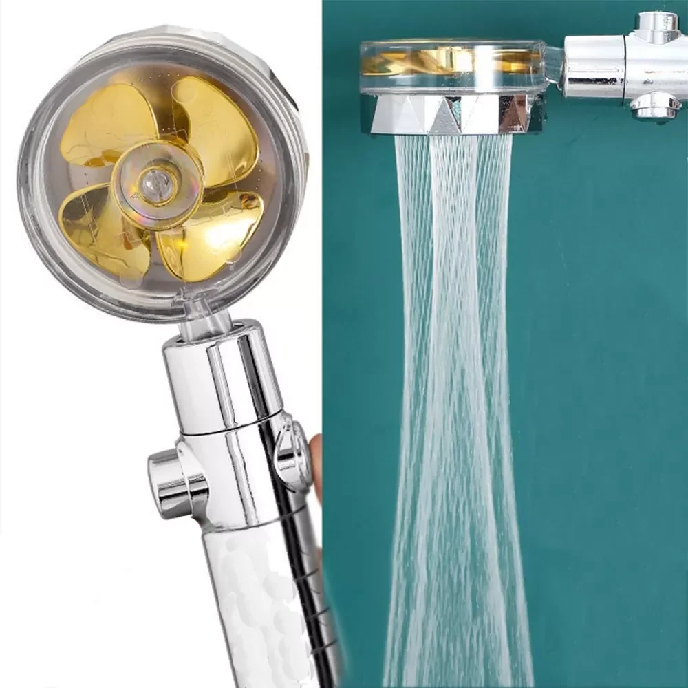 

NEW Shower Head Pressurization Water Saving Flow Bathroom Accessories Handheld Adjustable Watering Can With Fan Showers For Bath