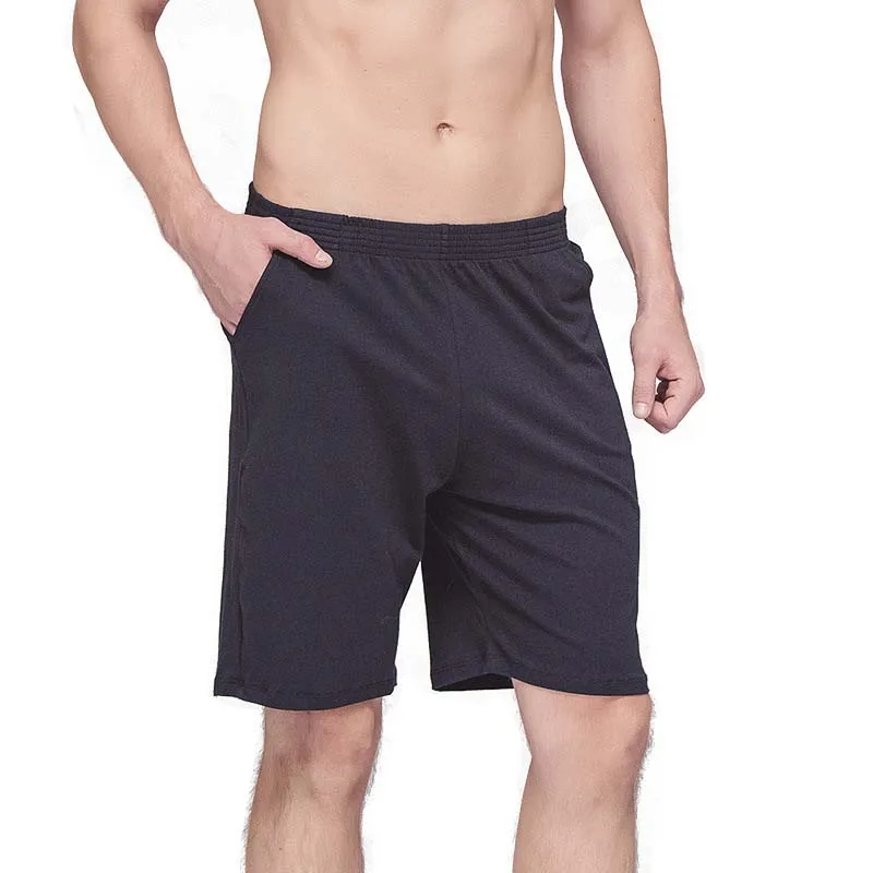 Men's Sleep Bottoms Casual Summer Pajamas Shorts Straight Solid Loose Stretch Waist Cotton Homewear Man Breathable  Sport Shorts