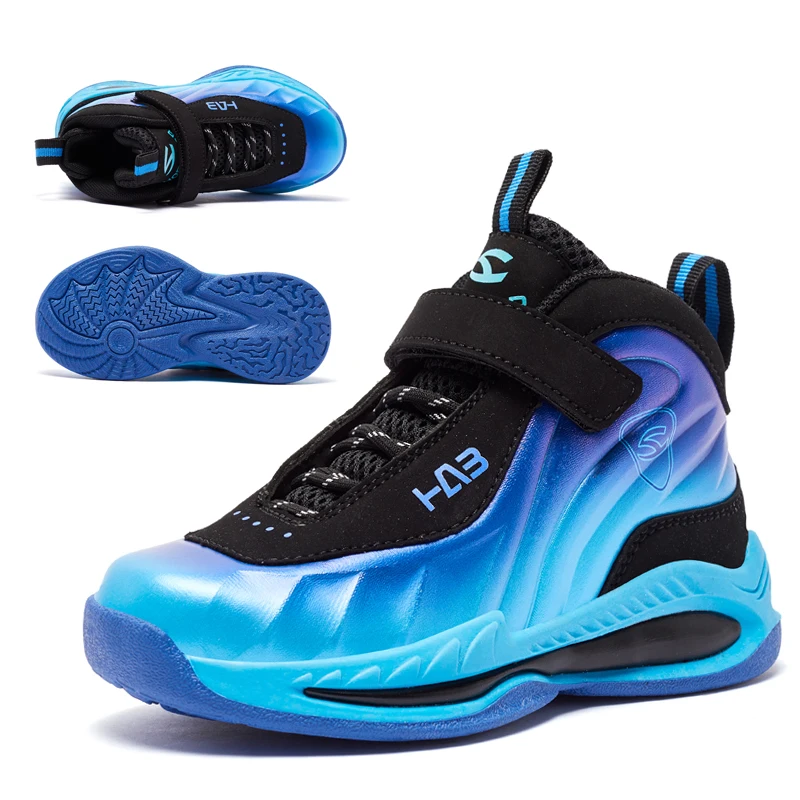 2022 Children Basketball Shoes Breathable Cushioning Blue Non-Slip Outdoor Sports Shoes Running Boys Girl Sneakers Free Shipping