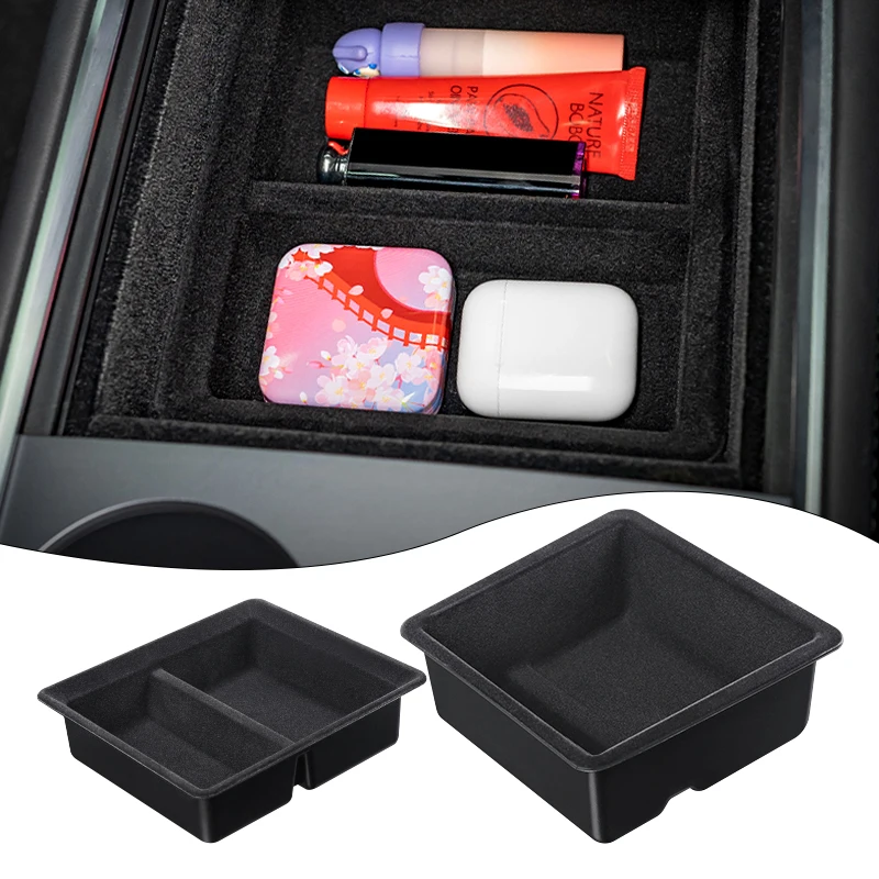 

Car Armrest box Storage Box Center Console Armrest Storage Box For Tesla Model 3 Model Y 2021 Central Flocking Organizer Tray